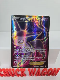 Pokemon TCG Espeon-EX Breakpoint Holo Card 117/122 Full Art Damaged - Image 1