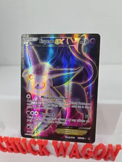 Pokemon TCG Espeon-EX Breakpoint Holo Card 117/122 Full Art Damaged - Image 2