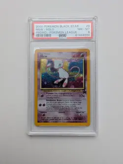 2000 POKEMON PROMO BLACK STAR POKEMON LEAGUE #9 MEW-HOLO PSA 8 - Image 1