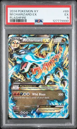 2014 Pokemon XY M CHARIZARD EX Flashfire Full Art #69 PSA 5 EXCELLENT - Image 1
