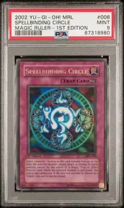 PSA 9 MINT Spellbinding Circle MRL-006 Ultra Rare 1st Edition Yugioh Card - Image 1