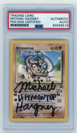 PSA Signed Micheal Haigney Hitmontop 37 Black Star Promo Pokemon Card - Image 1