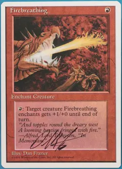 Firebreathing 4th Edition NM Red Common SIGNED MAGIC CARD (ID# 418874) ABUGames - Image 1