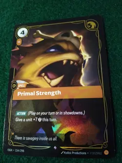 PRIMAL STRENGTH 154/298 RIFTBOUND LEAGUE OF LEGENDS RARE FOIL ENGLISH CARD - Image 1