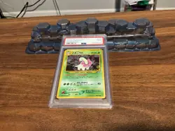 PSA 9 Meganium Holo Japanese Neo Genesis Premium File 154 Pokemon Card - Image 1