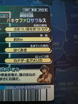 Dinosaur King Arcade - Japanese 2007 2nd Edition Pachycephalosaurus Card - Image 3