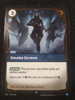 SMOKE SCREEN 093/298 RIFTBOUND LEAGUE OF LEGENDS RARE FOIL ENGLISH CARD - Image 1