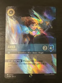 Disney Lorcana Enchanted Anna - True-Hearted Card 217/204 Ursula’s Return Set 4 - Image 1