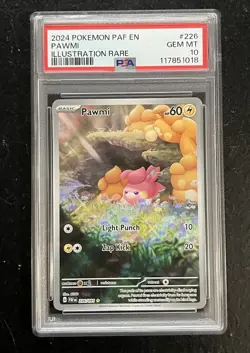 Pokemon S&V: Paldean Fates - Pawmi 226/091 IR PSA 10 Graded Card Gem Mint - Image 1