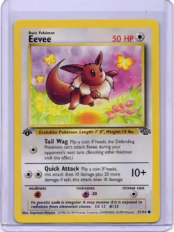 Pokemon Card - Eevee - 51/64 - Jungle - 1st Edition - 1999 - Image 1