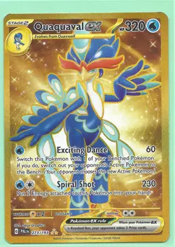 QUAQUAVAL ex 273/193 PALDEA EVOLVED POKEMON- GOLD SECRET RARE-MINT-PACK FRESH - Image 1