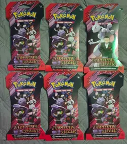 SV10: Destined Rivals Booster Pack Art Bundle (DRI) Lot Of 6 Pokemon TCG Packs - Image 1