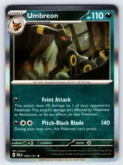 Umbreon 059/131 2025 Prismatic Evolutions Pokemon Card TCG Holo Rare - Nm - Image 1