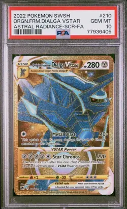 Pokemon Origin Forme Dialga VSTAR Astral Radiance Secret Rare FA #210 PSA 10 - Image 1