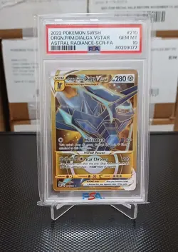 2022 POKEMON SWSH SECRET #210 FULL ART/ORIGIN FORME DIALGA VSTAR PSA 10 - Image 1