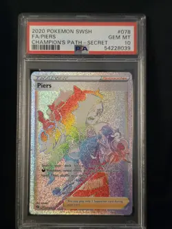 Pokemon TCG SWSH PIERS Full Art Champion's Path Secret 78/73 PSA 10 GEM MINT - Image 1