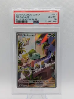 Pokemon Scarlet & Violet Stellar Crown Bulbasaur #143 Illustration Rare PSA 10 - Image 1