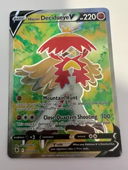Pokemon Card Hisuian Decidueye V 173/189 Full Art Astral Radiance NM - Image 1