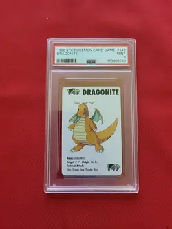 Pokemon: KFC Mini Cards Dragonite #149 Applause Vintage Rare 1998 - PSA 9 MINT - Image 1
