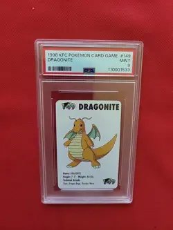 Pokemon: KFC Mini Cards Dragonite #149 Applause Vintage Rare 1998 - PSA 9 MINT - Image 4