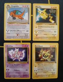 Pokemon The First Movie promo cards Pikachu, Mewtwo, Dragonite, Electabuzz LP/NM - Image 1