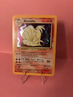 Pokemon TCG Ninetales Base Set Holo Unlimited Rare Card 12/102 NM- - Image 1