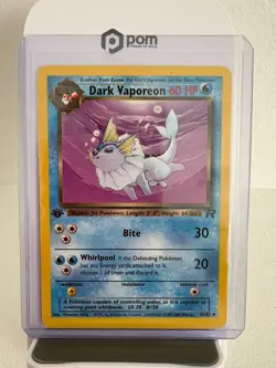 Pokemon Team Rocket Non-Holo 1st Edition Dark Vaporeon, Card #45/82 - Image 1