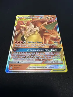 Pokemon TCG Charizard & Braixen GX 22/236 Sm-Cosmic Eclipse Holo Card - Image 1