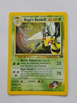 Koga's Beedrill 9/132 Gym Challenge Holo Pokemon Card WOTC 2000 - EX/Near Mint - Image 1