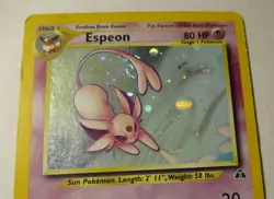 Pokemon TCG Neo Discovery Espeon 1/75 Holo Card 2001 Played Scuffed RARE Eevee - Image 4