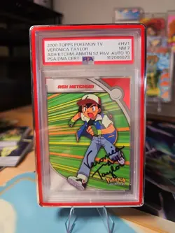 2000 Topps Pokemon #HV1 Ash Ketchum Series 2 - Veronica Taylor Auto PSA 7 - Image 1