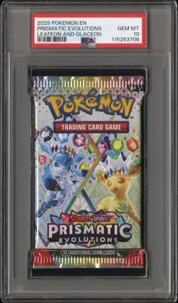2025 POKEMON INT'L SCARLET & VIOLET PRISMATIC EVOLUTIONS BOOSTER PACK PSA 10 - Image 1