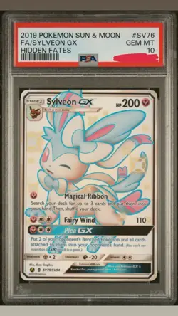 2019 Pokemon Hidden Fates Sylveon GX Full Art Shiny PSA 10 - Image 1