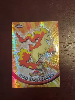 Rapidash Holo Foil 2000 Topps Chrome Pokemon Card #78 Red Logo TV Animation Ed - Image 1