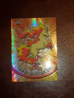 Rapidash Holo Foil 2000 Topps Chrome Pokemon Card #78 Red Logo TV Animation Ed - Image 2