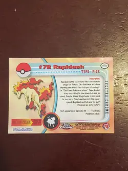 Rapidash Holo Foil 2000 Topps Chrome Pokemon Card #78 Red Logo TV Animation Ed - Image 3