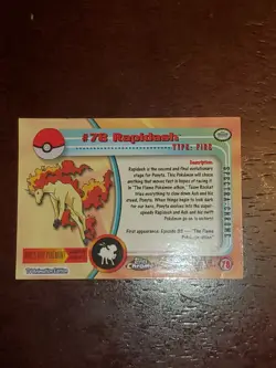 Rapidash Holo Foil 2000 Topps Chrome Pokemon Card #78 Red Logo TV Animation Ed - Image 4