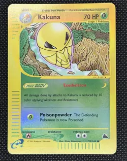 Kakuna - 70/144 - Pokemon Skyridge Reverse Holo Rare Card E-Reader NM - Image 1