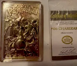 RARE 1999 CHARIZARD Pokemon Special Edition 23 Karat Gold Plated Trading Card - Image 1
