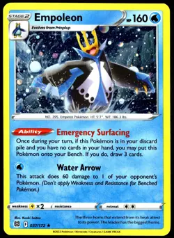 Pokemon TCG Empoleon 037/172 2022 Brilliant Stars Cosmos Holo Promo Card - LP - Image 1