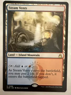 MTG: Steam Vents Card Regular Ravnica Remastered 288- LP/NM - Image 1