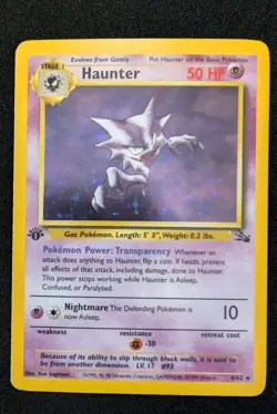 Haunter 6/62 Pokemon TCG Fossil Set Card 1st Edition Holo - Image 1
