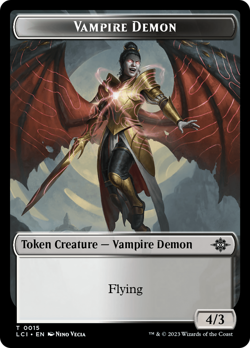 VAMPIRE DEMON TOKEN x4 mtg NM Lost Caverns of Ixalan 4 Token - Image 1
