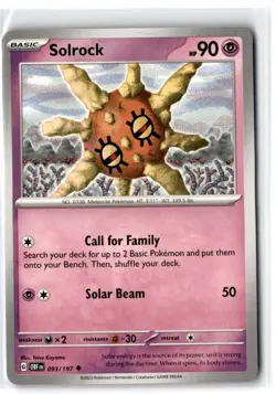 2023 Scarlet & Violet Series - Obsidian Flames Solrock #93 Uncommon - Image 1