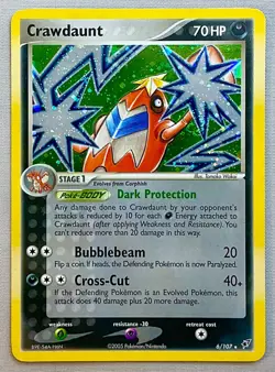 Pokemon Crawdaunt #6/107 Holo Rare - 2005 EX Deoxys - NM to Mint Condition! - Image 1