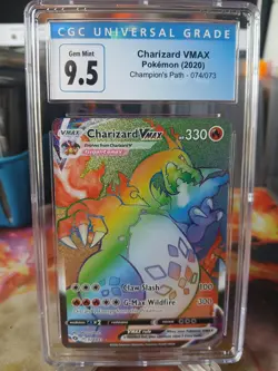 Charizard Vmax 074/073 Pokemon Champion's Path Rainbow Rare CGC 9.5 GM 2020 - Image 1