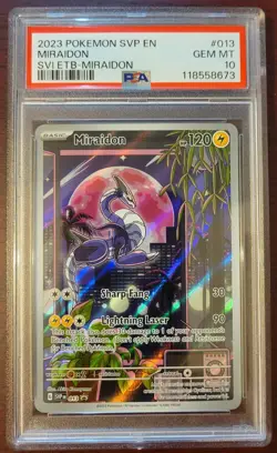 PSA 10 GEM MINT 2023 POKEMON SVP EN-SV BLACK STAR PROMO #013 MIRAIDON - Image 1
