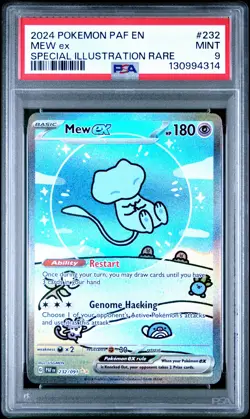 2024 POKEMON PAF EN-PALDEAN FATES SPECIAL ILLUSTRATION RARE #232 MEW EX PSA 9 - Image 1