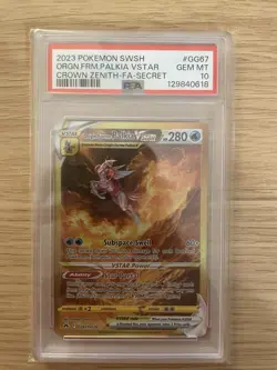 2023 POKEMON SWSH CROWN ZENITH #GG67 FULL ART/ORIGIN FORME PALKIA VSTAR PSA 10 - Image 1
