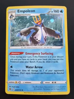 2022 POKEMON BRILLIANT STARS EMPOLEON 037/172 HOLO (RARE) - Image 1